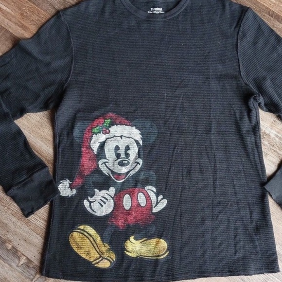 VINTAGE Disney Christmas Mickey Mouse Thermal - Picture 1 of 4